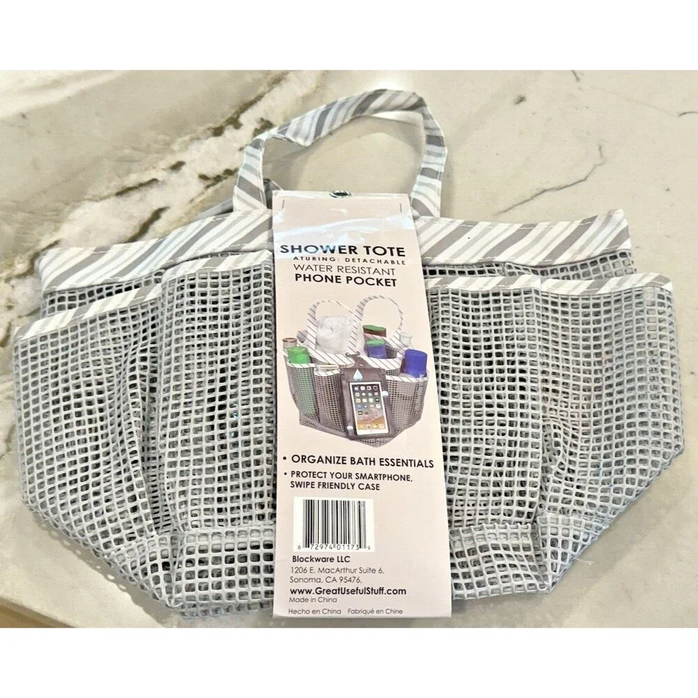 G.U.S. Shower Gray Tote featuring detachable water resistant Phone Pocket NEW